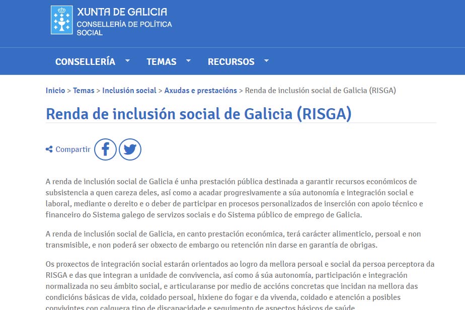 Renda de inclusión social de Galicia (RISGA)