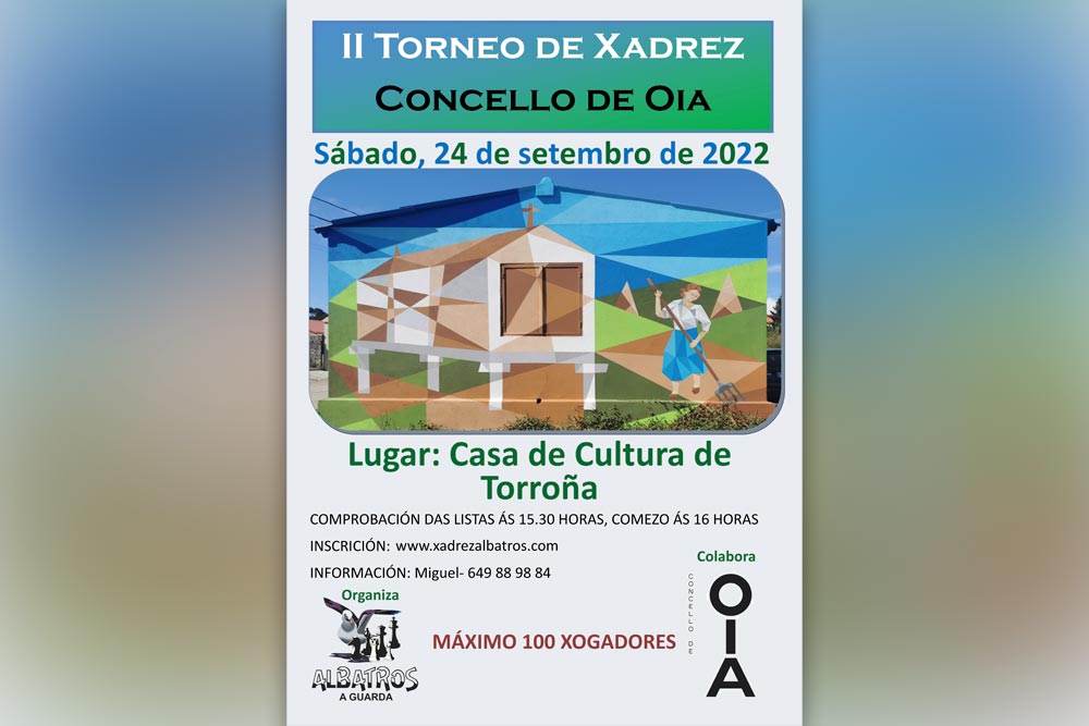 O “Torneo de Xadrez Concello de Oia” celebra a súa segunda edición o día 24 en Torroña