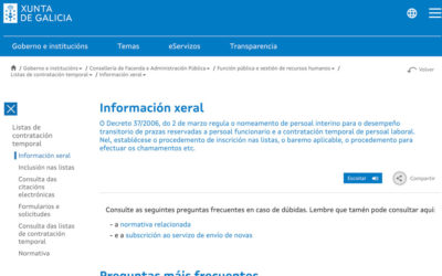Listas de contratación da Xunta de Galicia