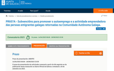 Subvencións para promover o autoemprego e a actividade emprendedora na Comunidade Autónoma galega das persoas emigrantes galegas retornadas