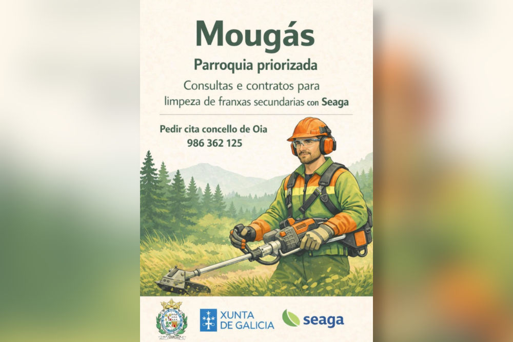As persoas propietarias de terreos en Mougás poden solicitar a Seaga a limpeza bonificada nas faixas secundarias
