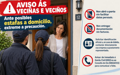 O Concello de Oia alerta á veciñanza ante posibles estafas a domicilio